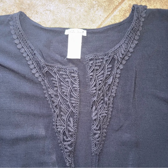 The Pioneer Woman Crochet Front Ruana Layering Piece - Black - Picture 8 of 12